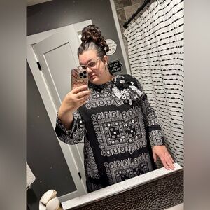 Black and White Patterned Top